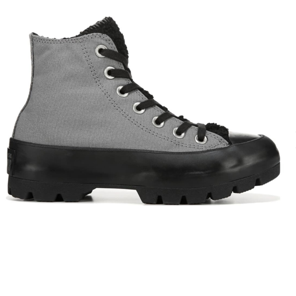 Converse, Sherpa lined, Lugged gray high top lined sneaker boots - Picture 3 of 8